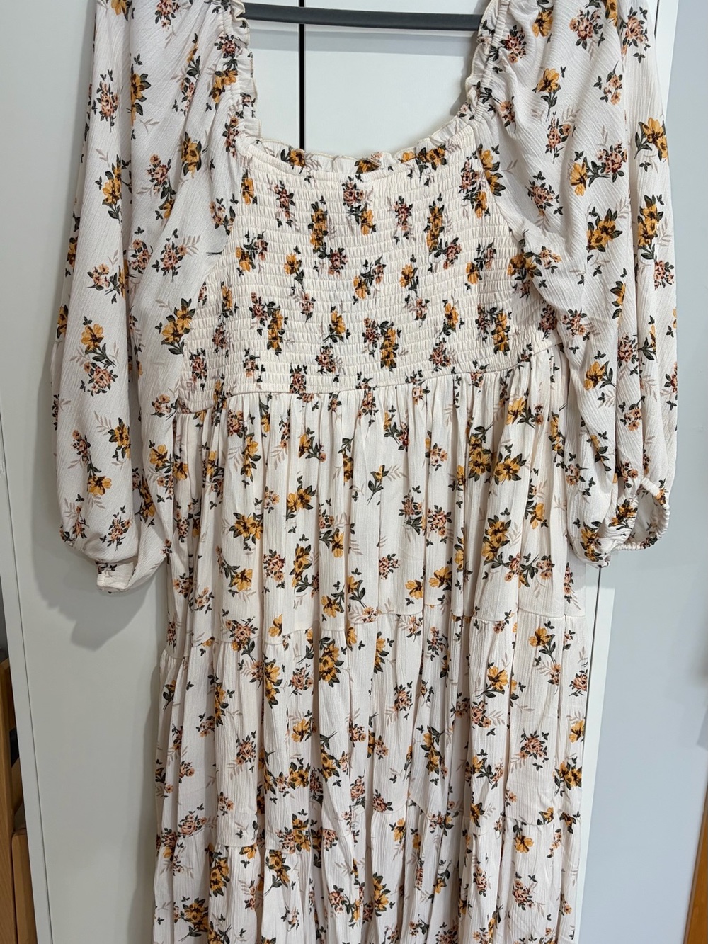 torrid Cream Maxi Dress with Yellow & Brown Floral Print - Picture 2 of 3